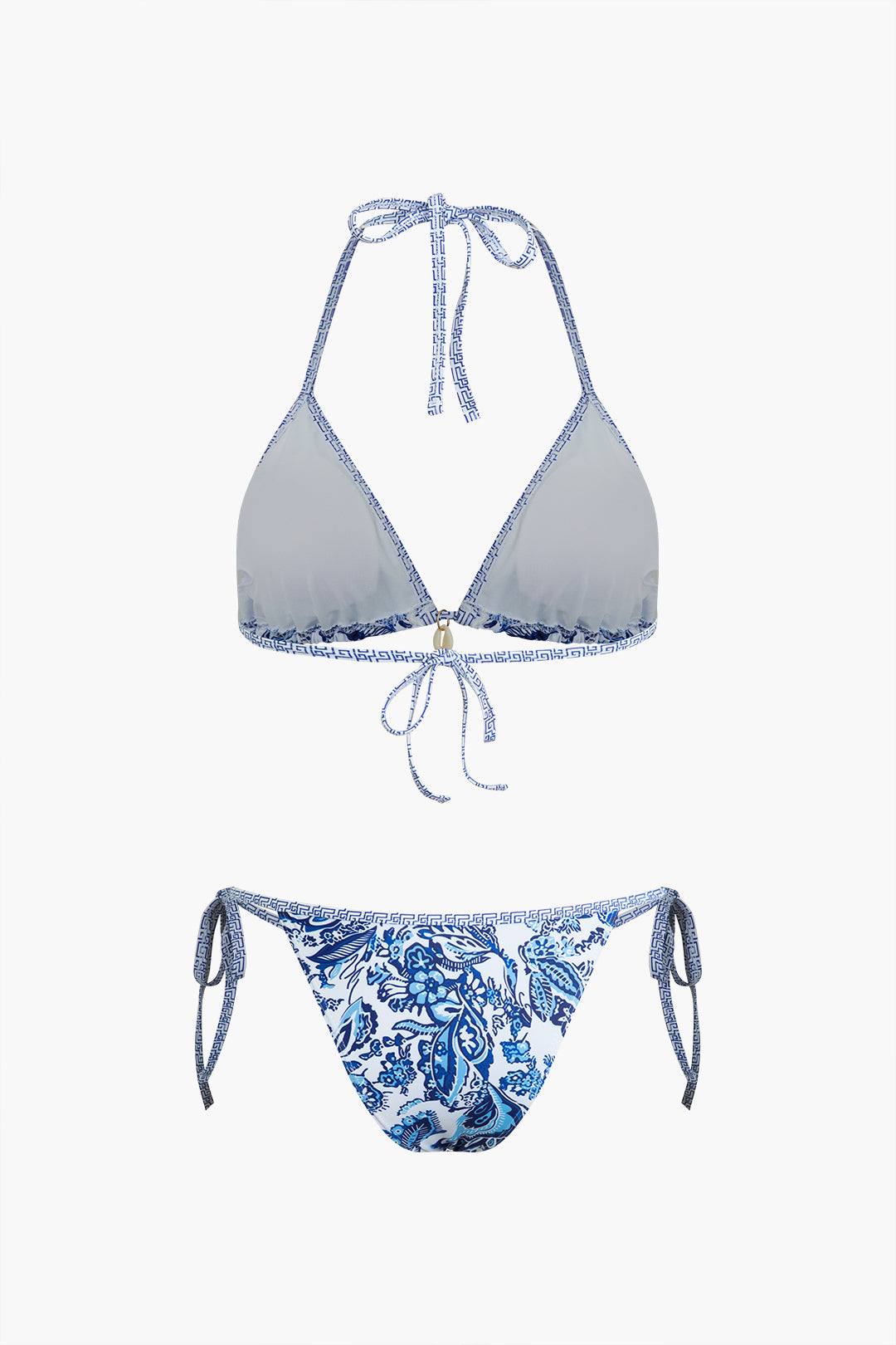 Retro Baskılı Halter Bikini Seti