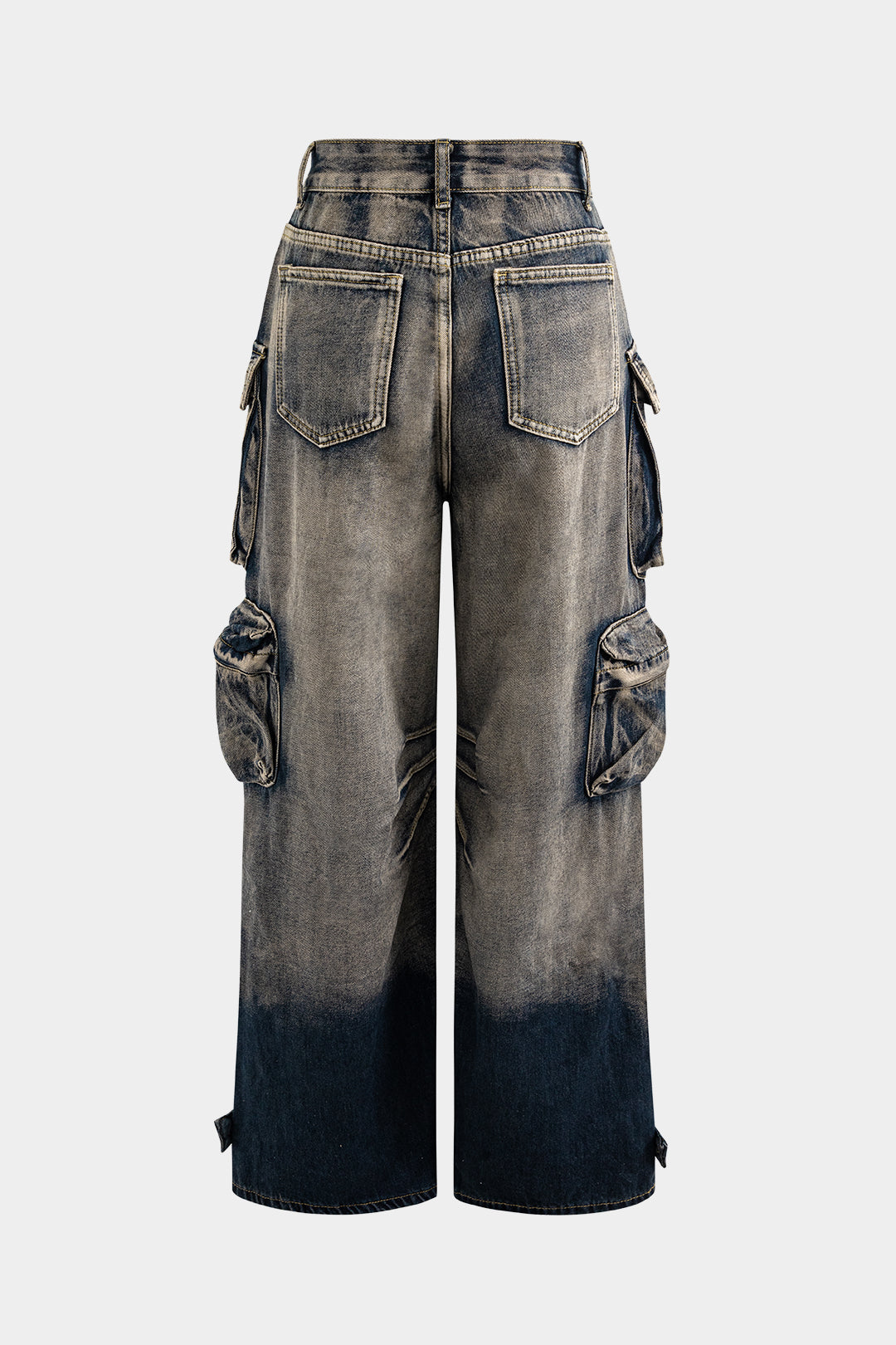 Ombre Çok Cepli Geniş Paça Kargo Jean