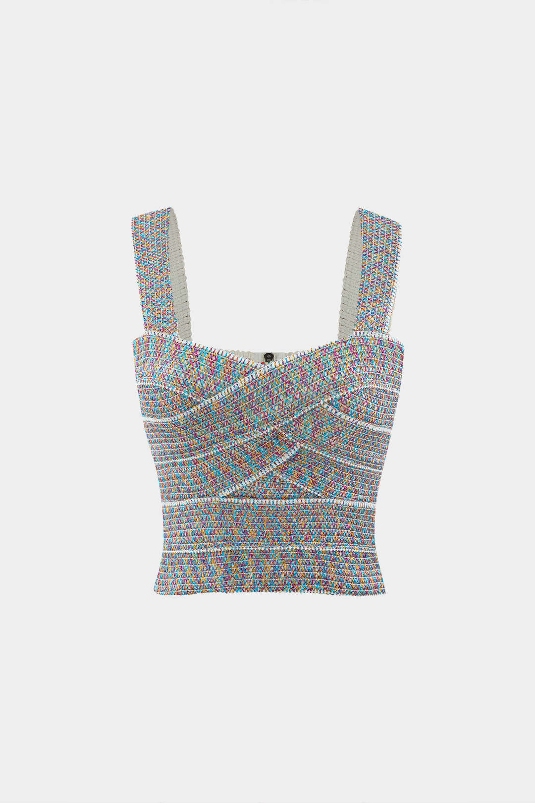 Zip Arkası Crop Bandaj Tank Üstü