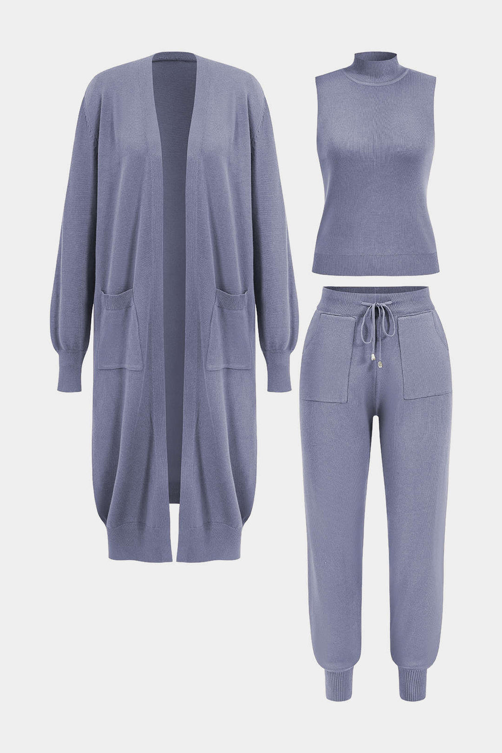 3 Parça Kazak Cep İpli Pantolon Takımı