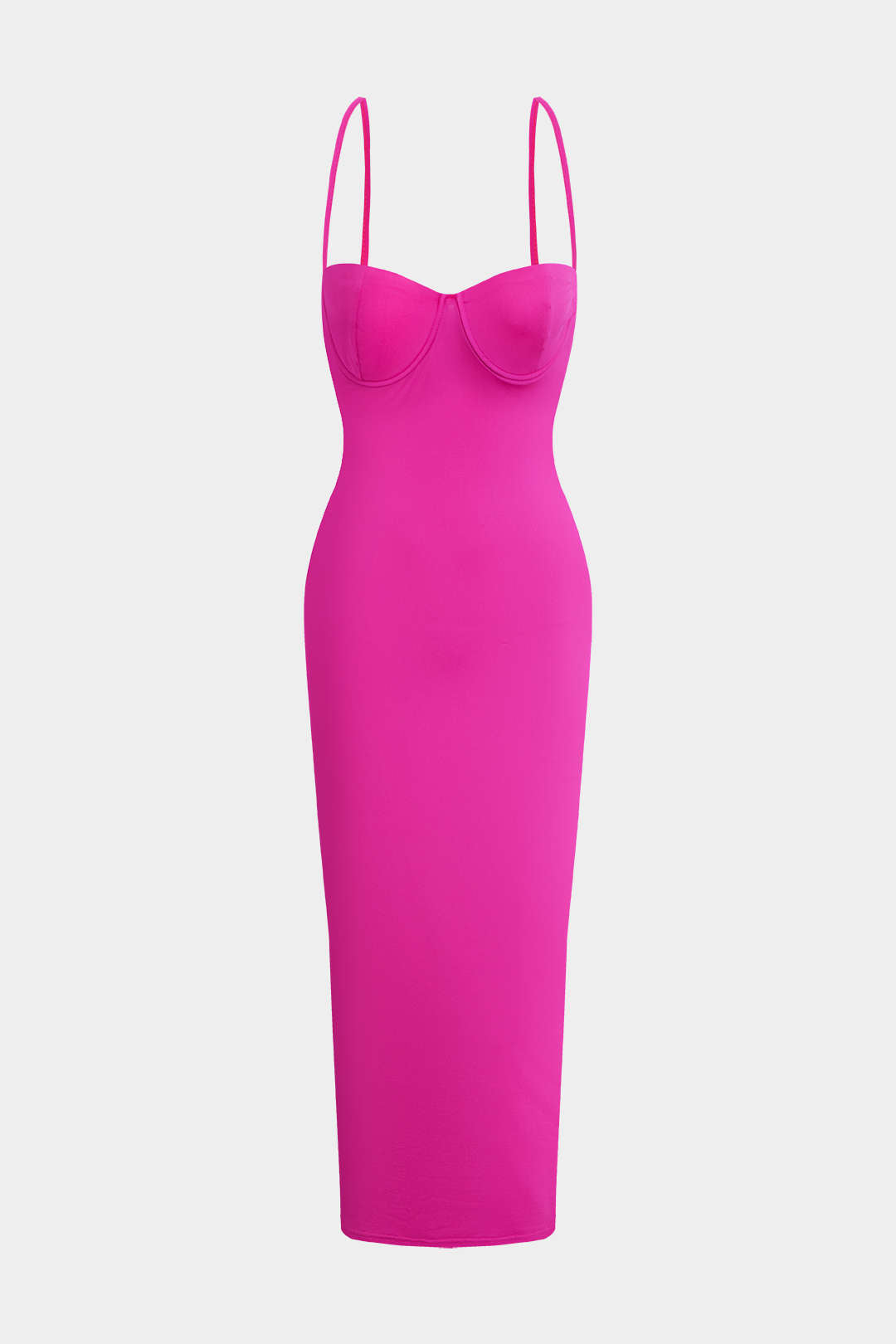 Basic Düz Kayık Yaka Maxi Elbise