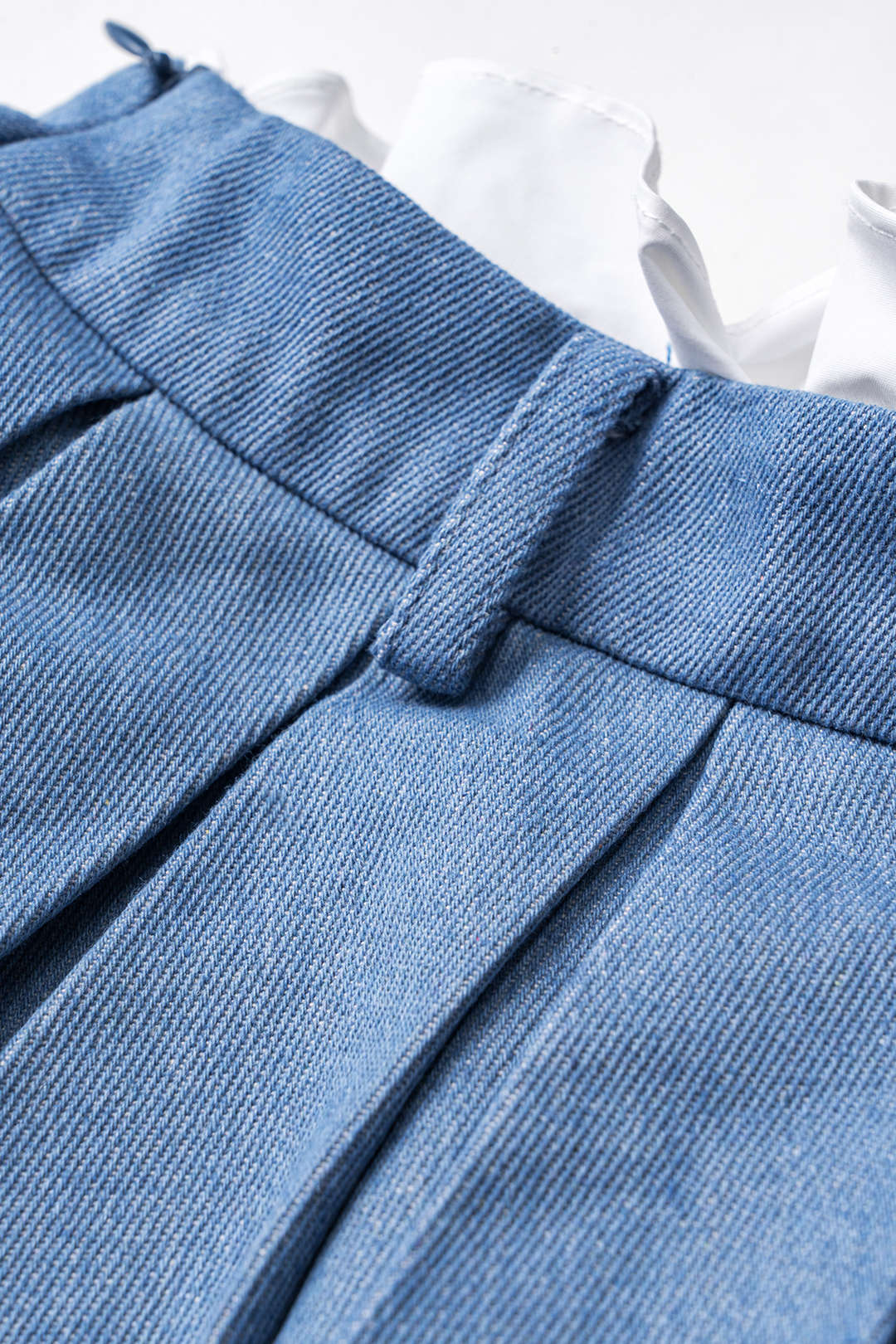 Kontrast Denim Piliseli Patchwork Etek