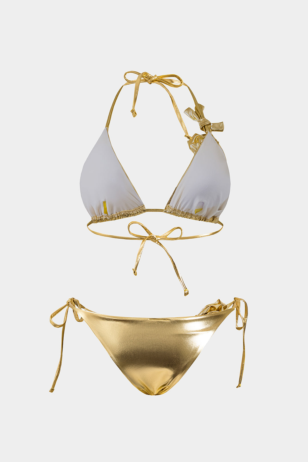 3D Çiçek Desenli Kırışık Bağcıklı Bikini ve Etek Seti