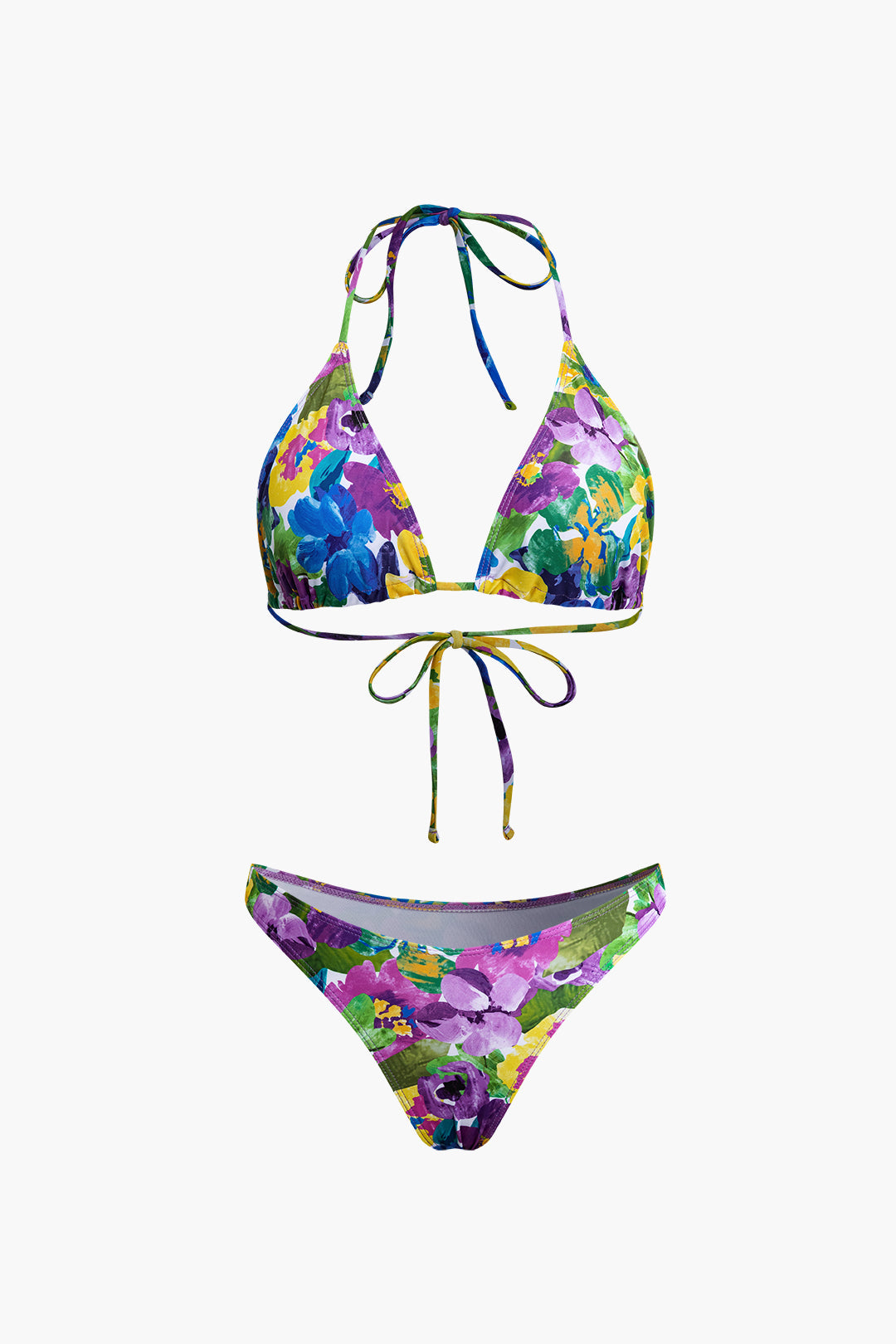 Çiçek Desenli Bikini Seti Eşleşen Etek Kapama ve Baş Örtüsü ile