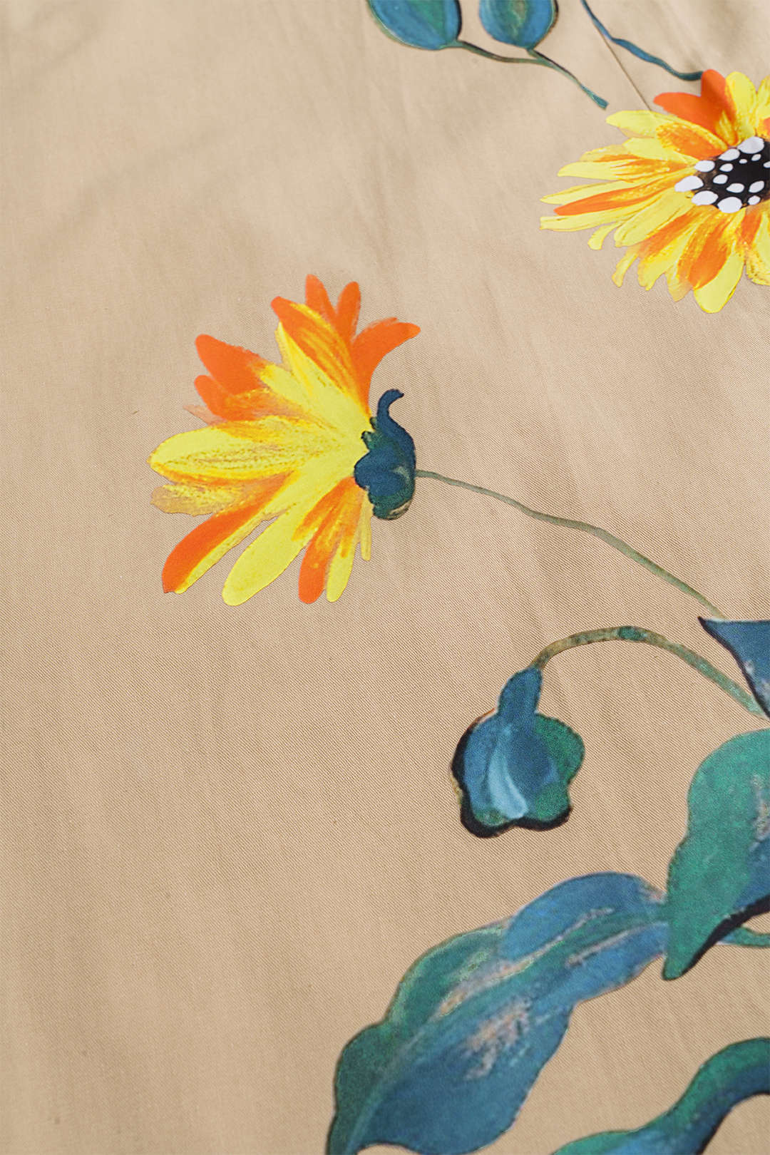 Floral Leaves Print Pocket Wide Leg Trousers