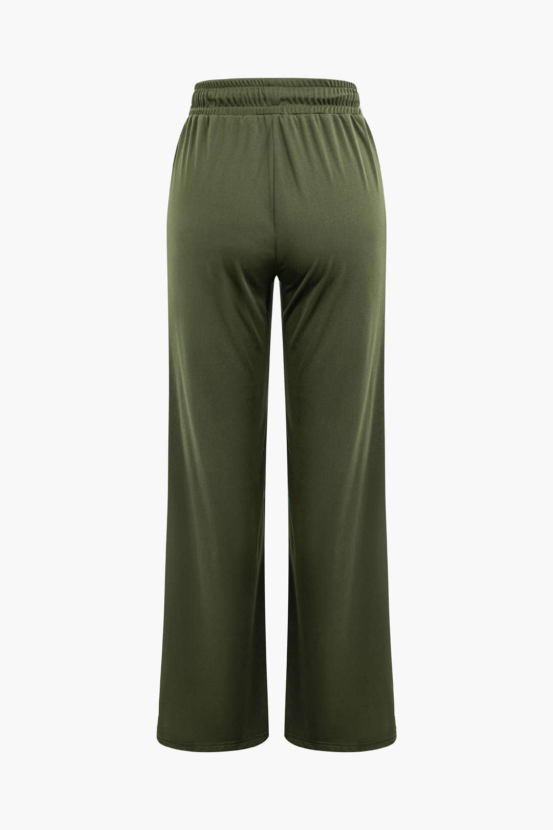Basic Yuvarlak Yaka Kolsuz Bodysuit Ve Yırtık Bağcıklı Düz Paça Pantolon Seti