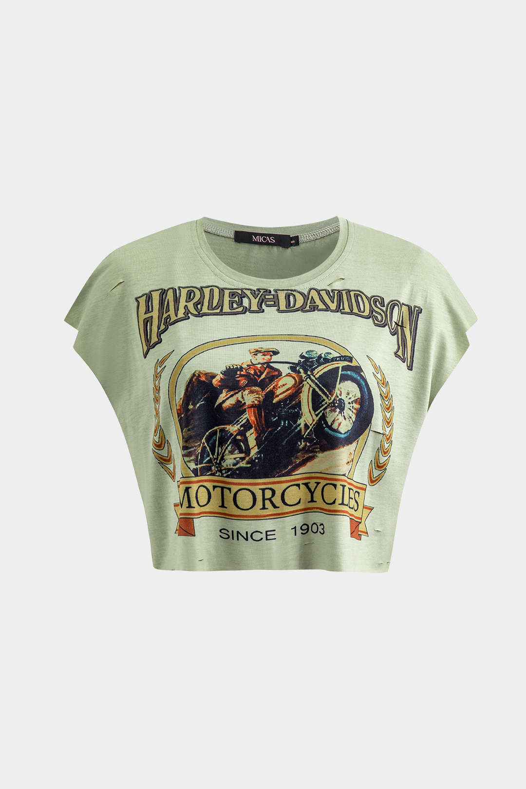 Motorlu Bisiklet Grafik Baskılı Kolsuz Tişört
