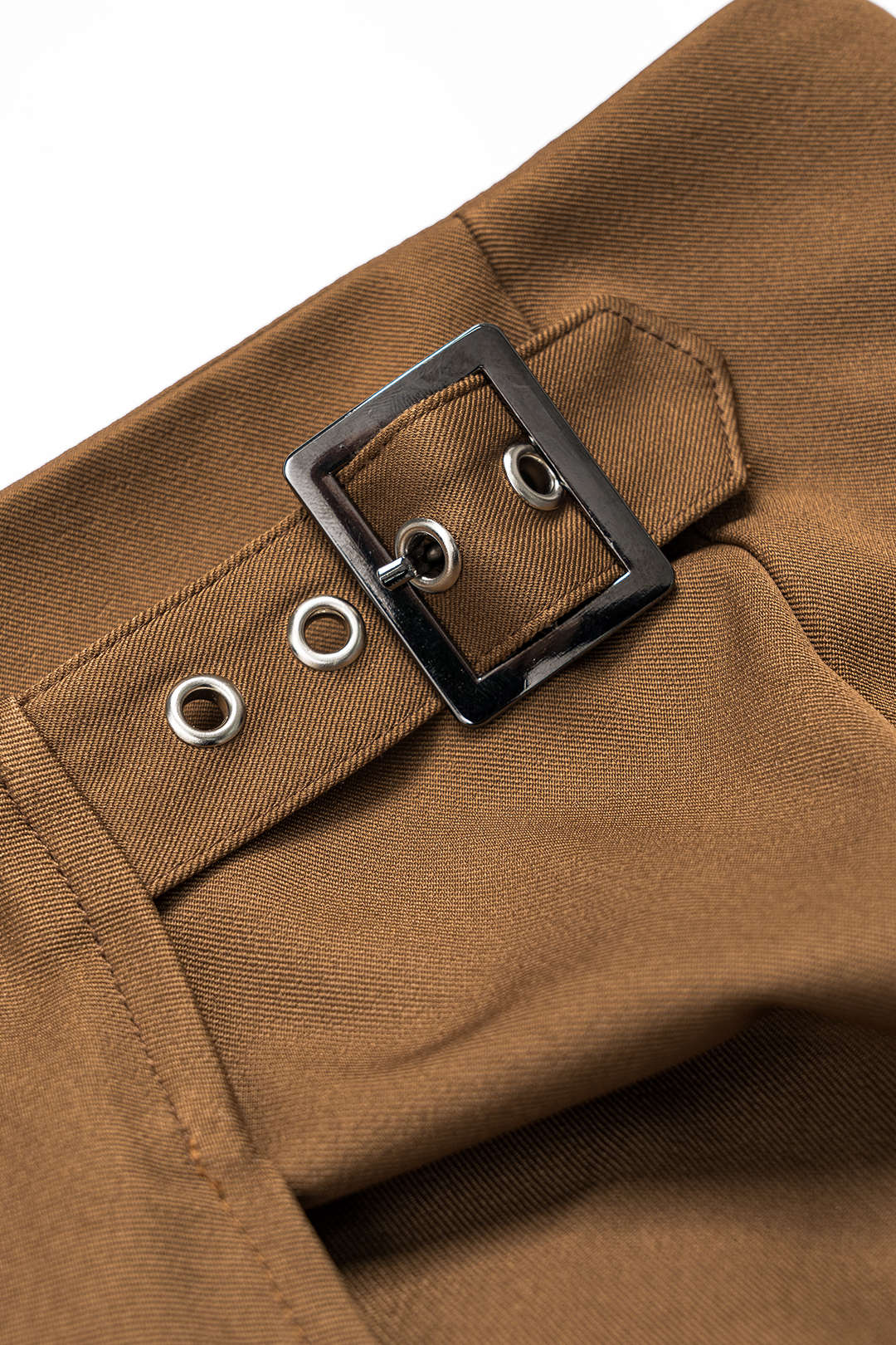 Asimetrik Kemerli Drapeli Midi Etek