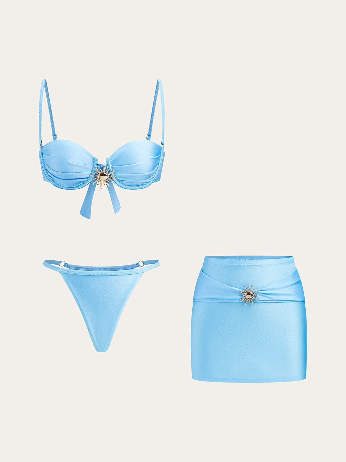 Charm Soleil Bikini Takımı ve Şık Pareo Etek