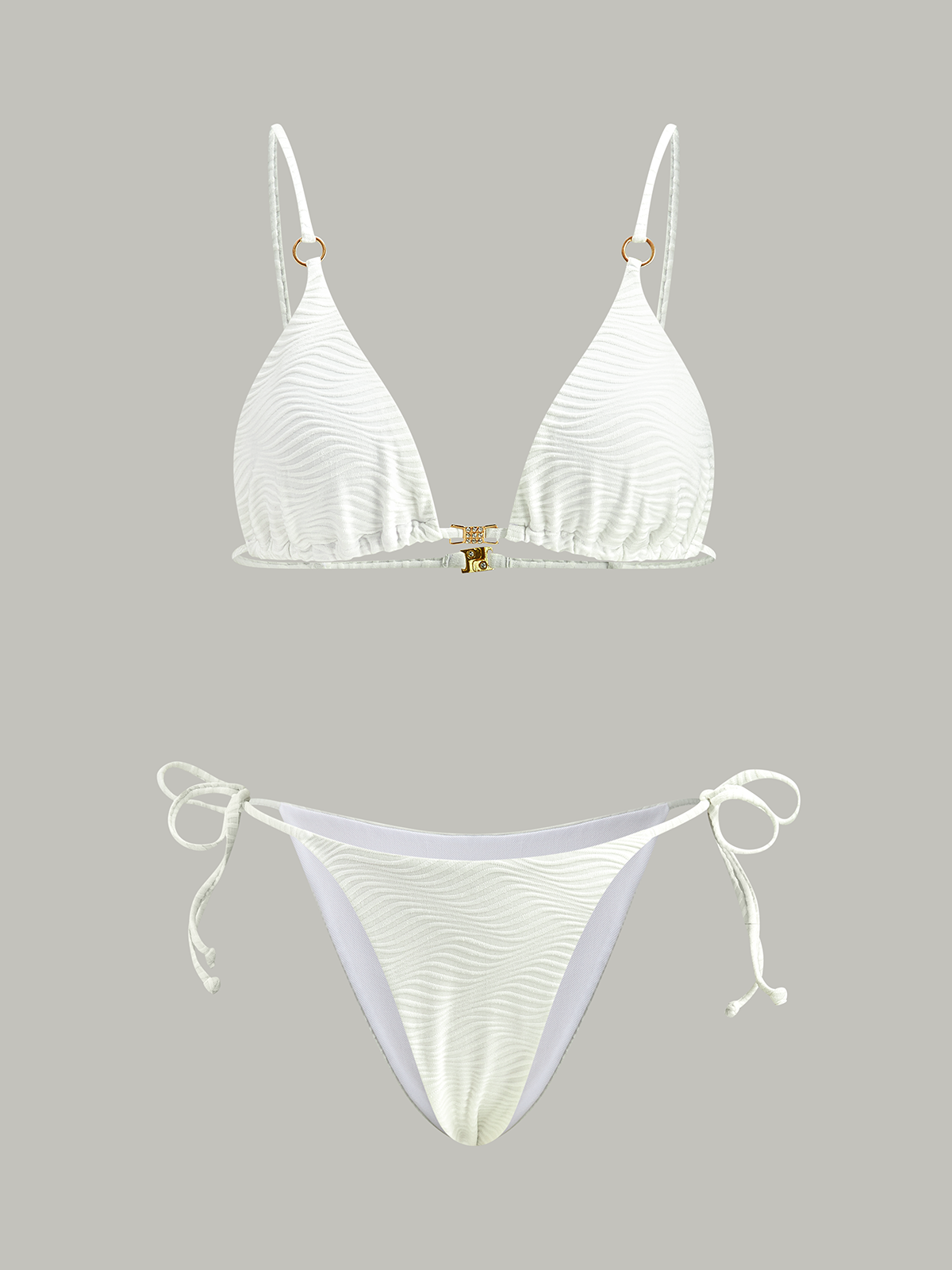 Şık Doku Detaylı Bikini Takımı Yazlık Mükemmel Görünüm