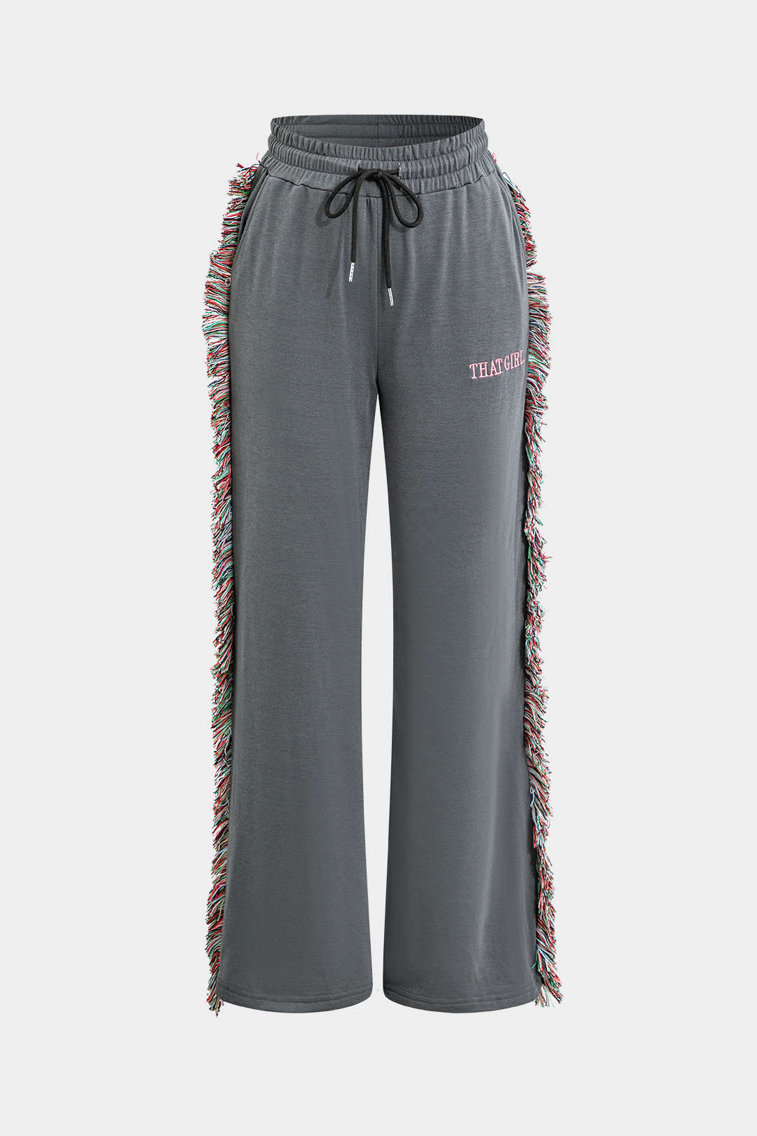 Yazı Baskılı Tişört ve Püskül Çekmeli Pantolon Takımı
