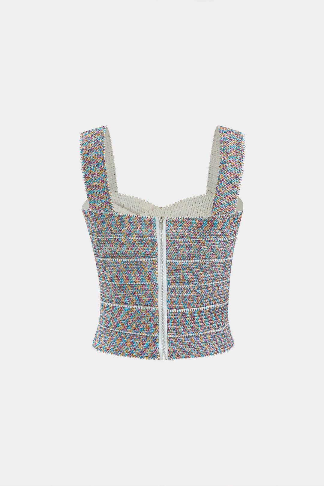 Zip Arkası Crop Bandaj Tank Üstü