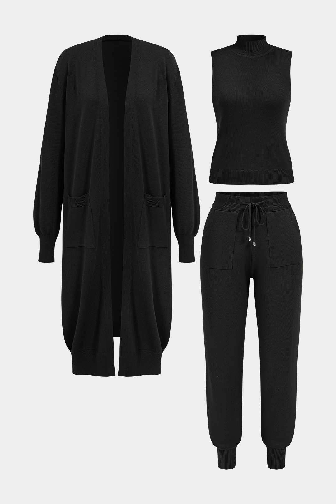 3 Parça Kazak Cep İpli Pantolon Takımı