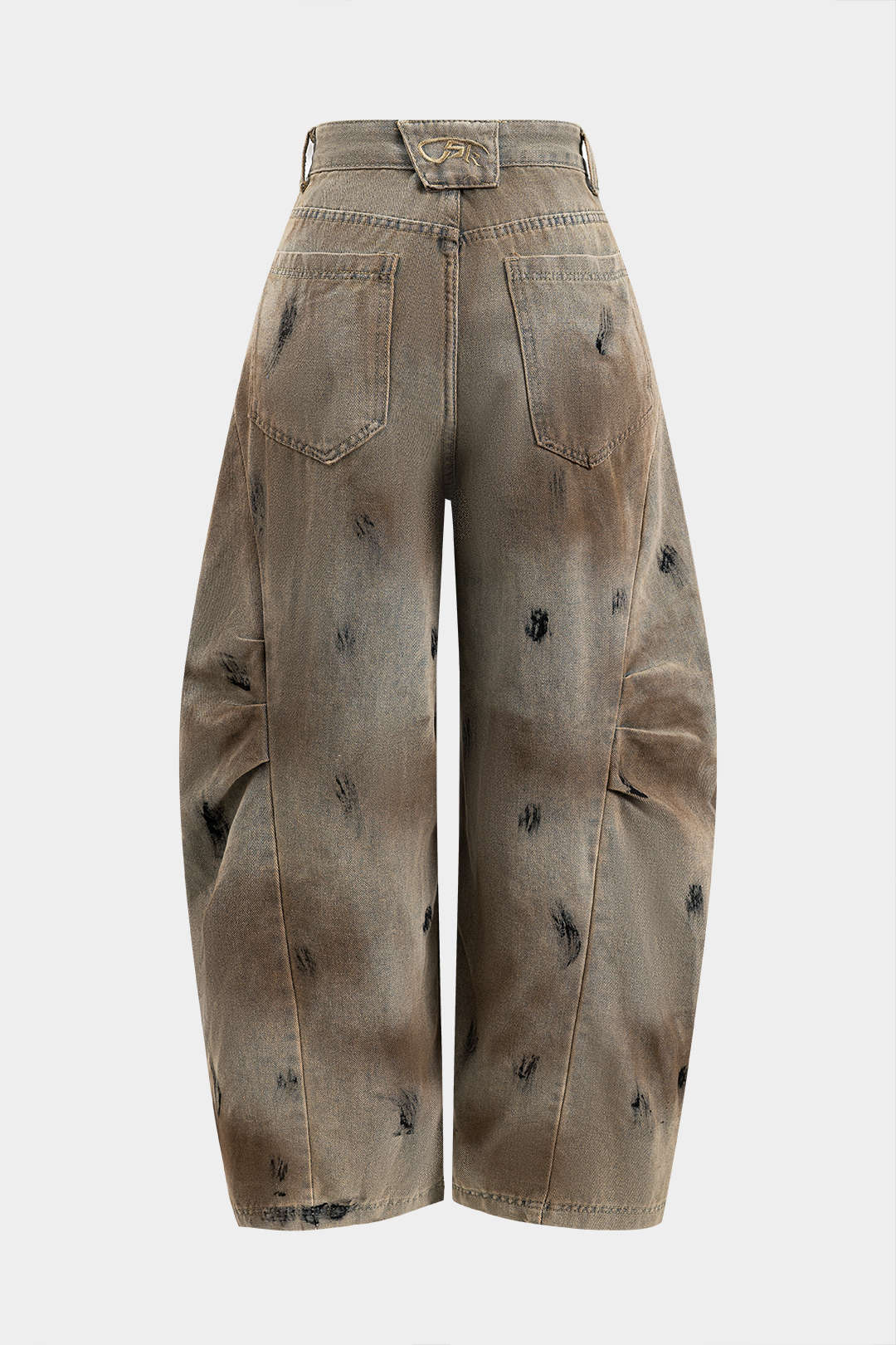 Koyu Lacivert Yenilikçi Yırtmaçlı Desenli Denim Jeans