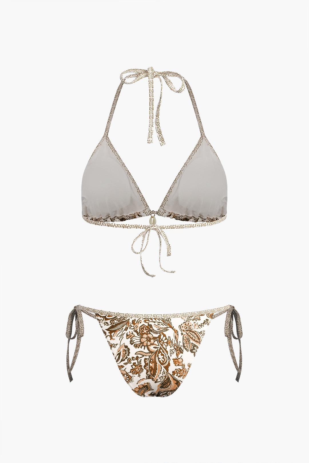 Retro Baskılı Halter Bikini Seti