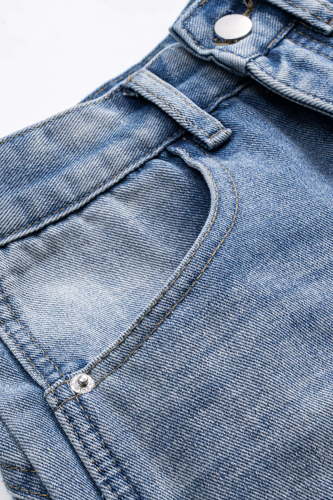 Çivit Mavisi Patchwork Desenli Denim Kumaş Yaka Ceket