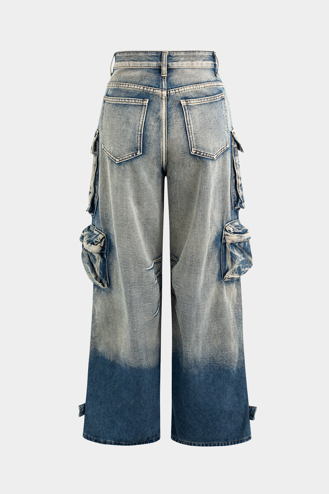 Ombre Çok Cepli Geniş Paça Kargo Jean