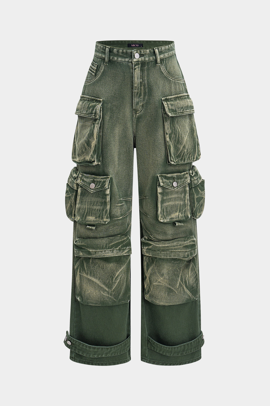 Ombre Çok Cepli Geniş Paça Kargo Jean